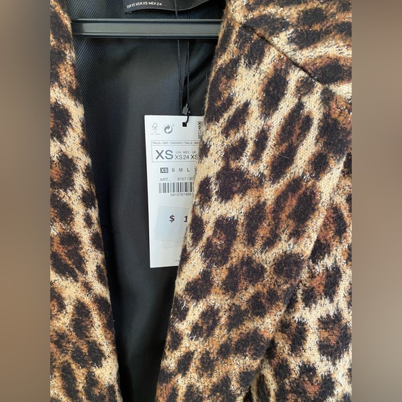 Zara leopard animal print coat xs - Picture 3 of 11